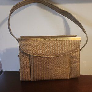 TANGO BAG "SANREMO ITALY" women Vinil Leather Gold color Handbag VINTAGE.